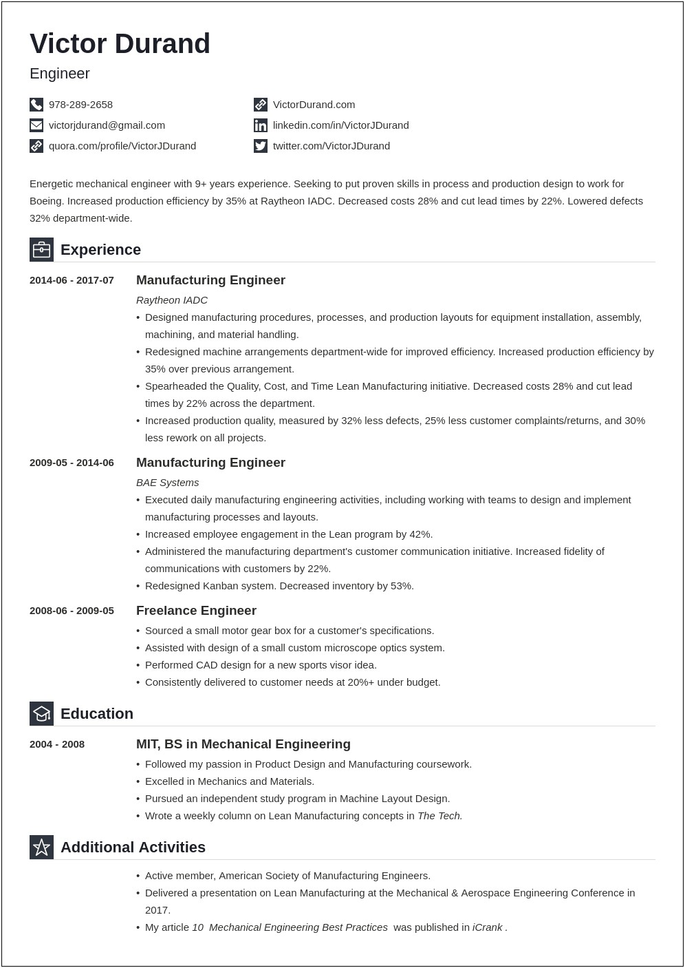 Sample Resume For College Student Engineering