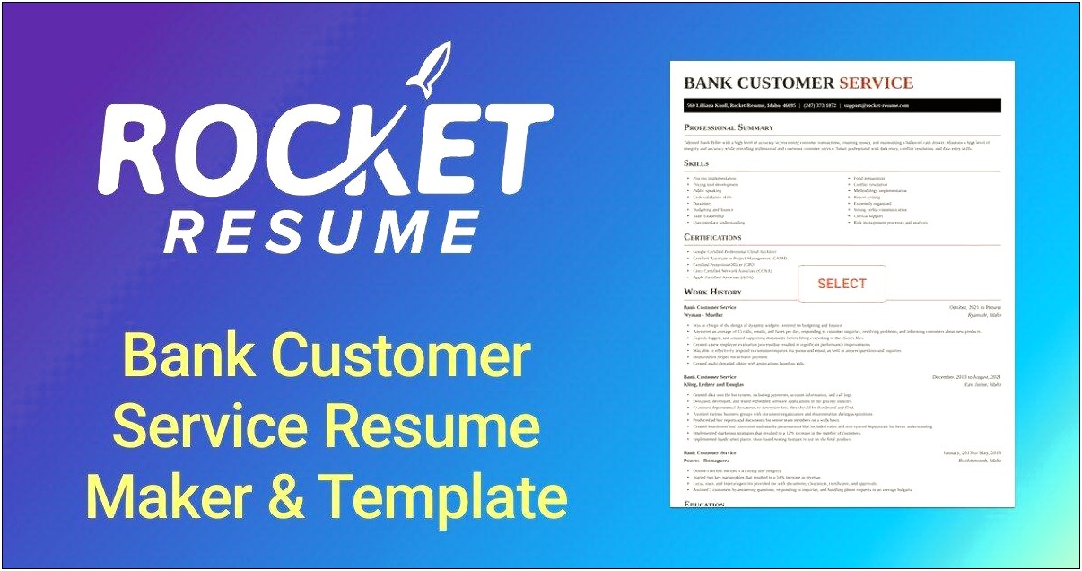 Sample Resume For Customer Service Officer In Bank