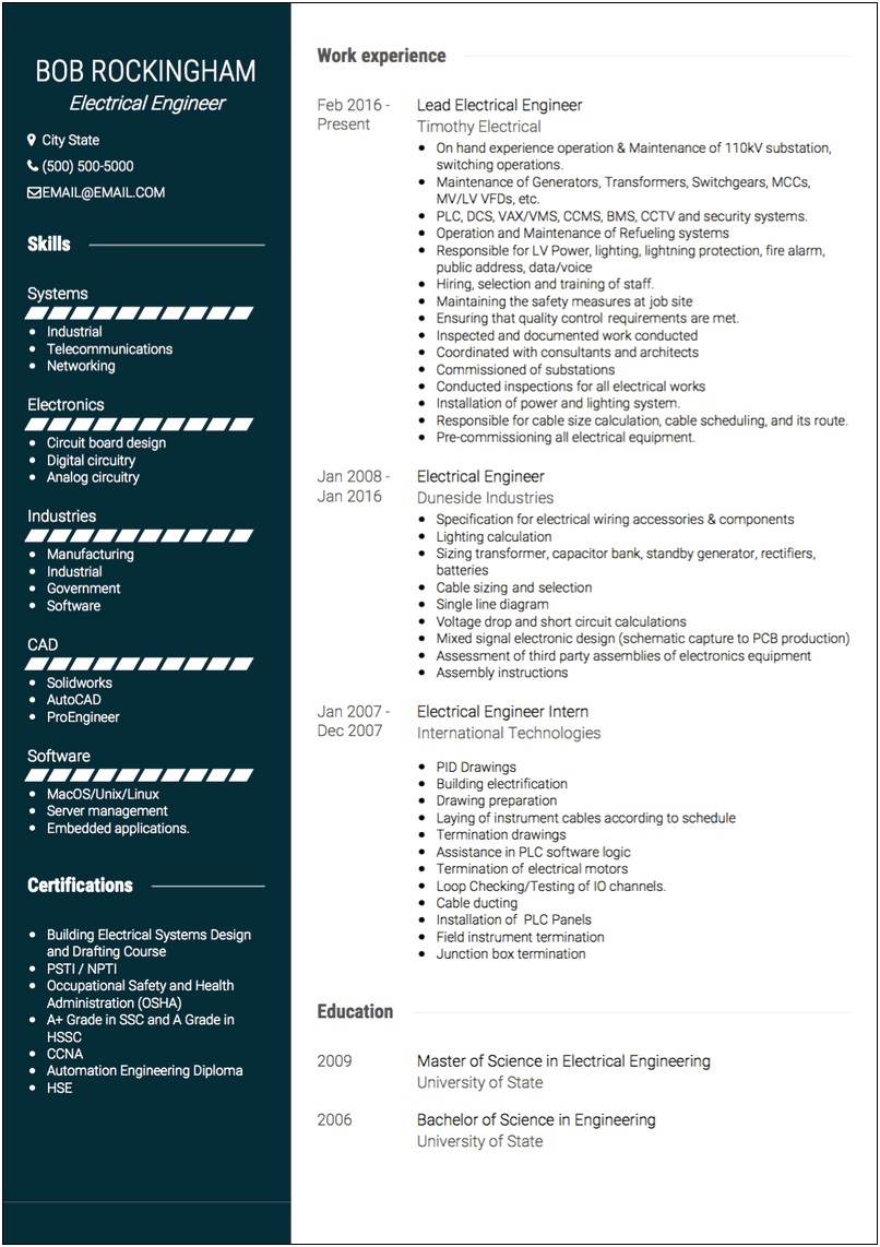 Sample Resume For Diploma Electronics Freshers