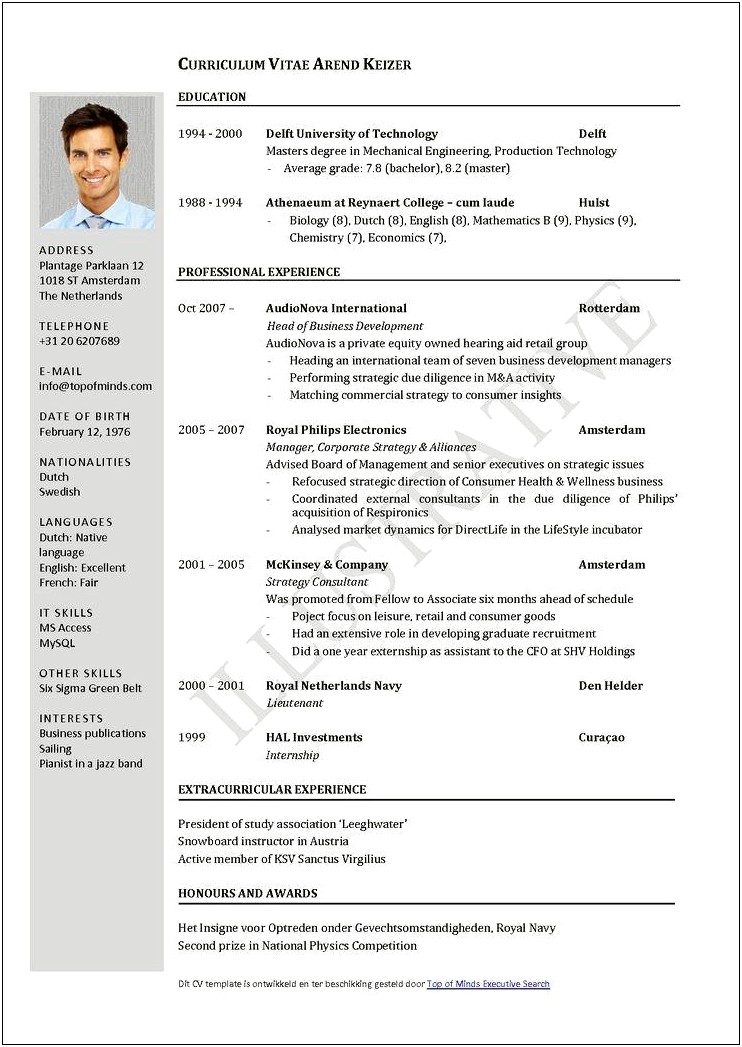Sample Resume For Experienced In Word Format