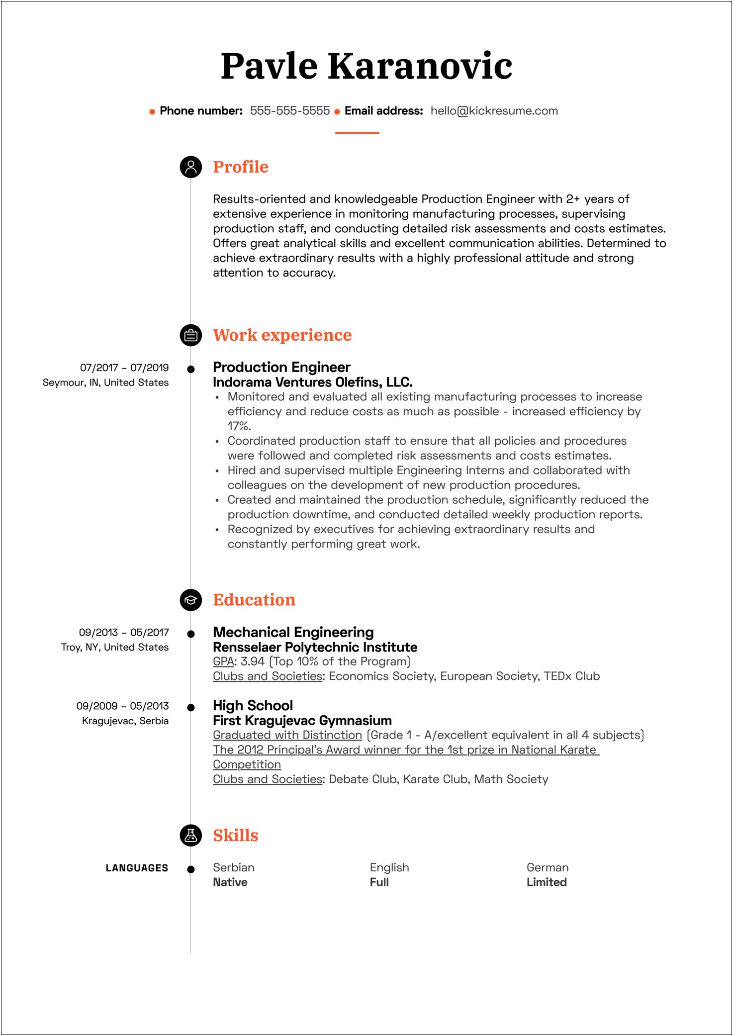 Sample Resume For Experienced Mechanical Engineer India
