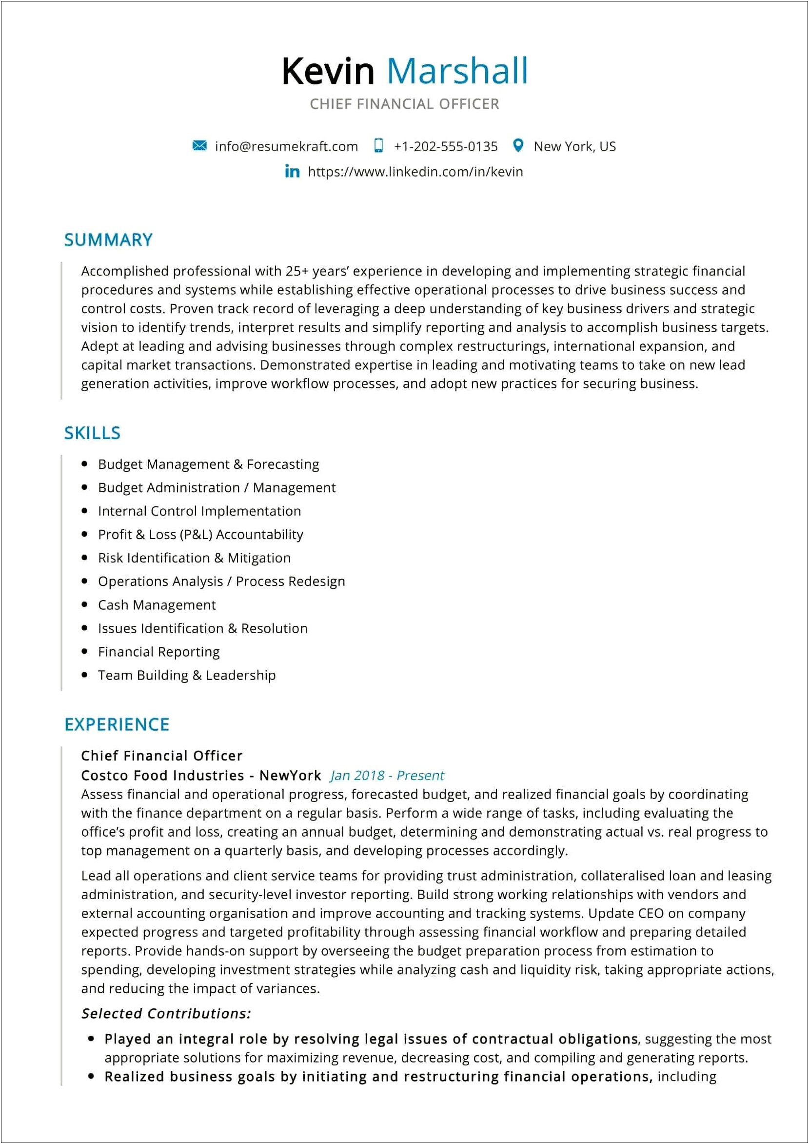 Sample Resume For Financial Compliance Specialist