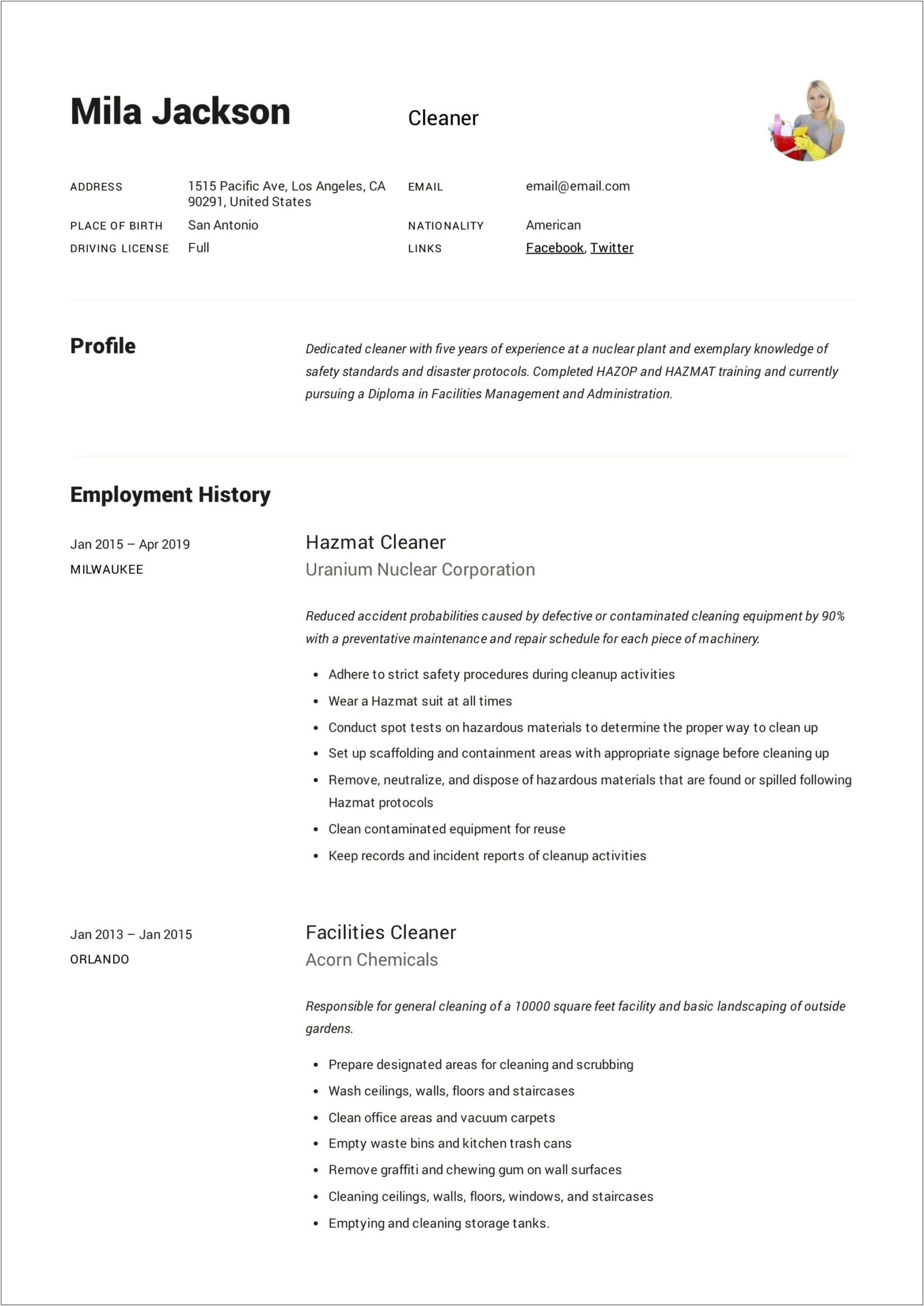 Sample Resume For First Time Domestic Helper