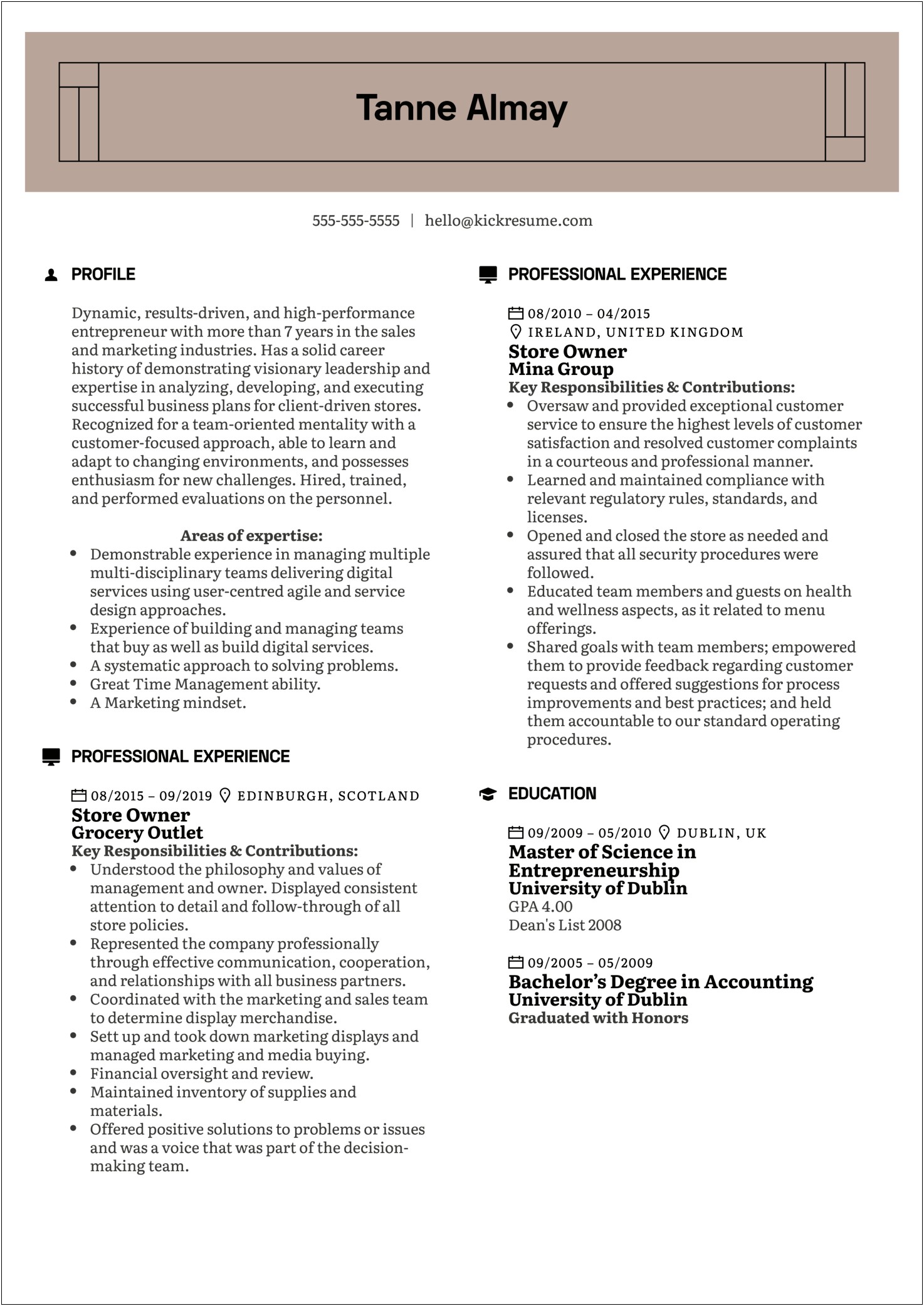 Sample Resume For Furniture Store Manager