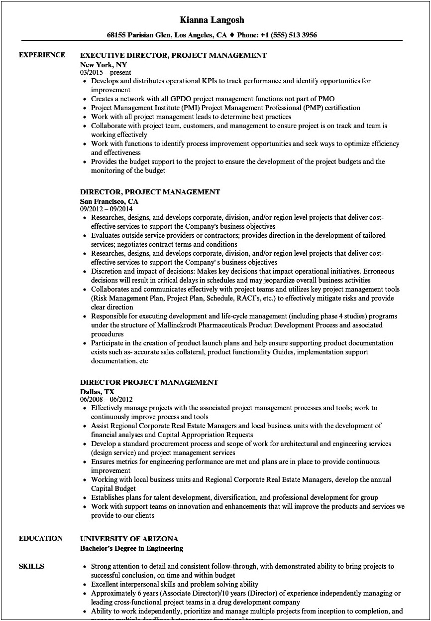 Sample Resume For Hoa Board Member