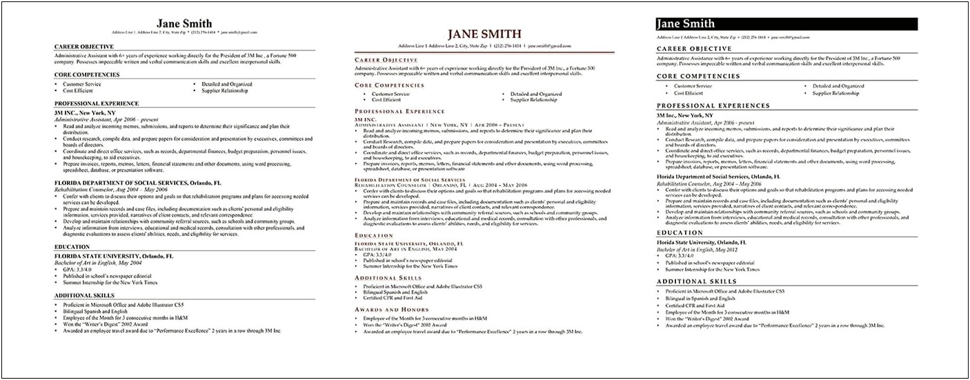Sample Resume For Industry Job Application