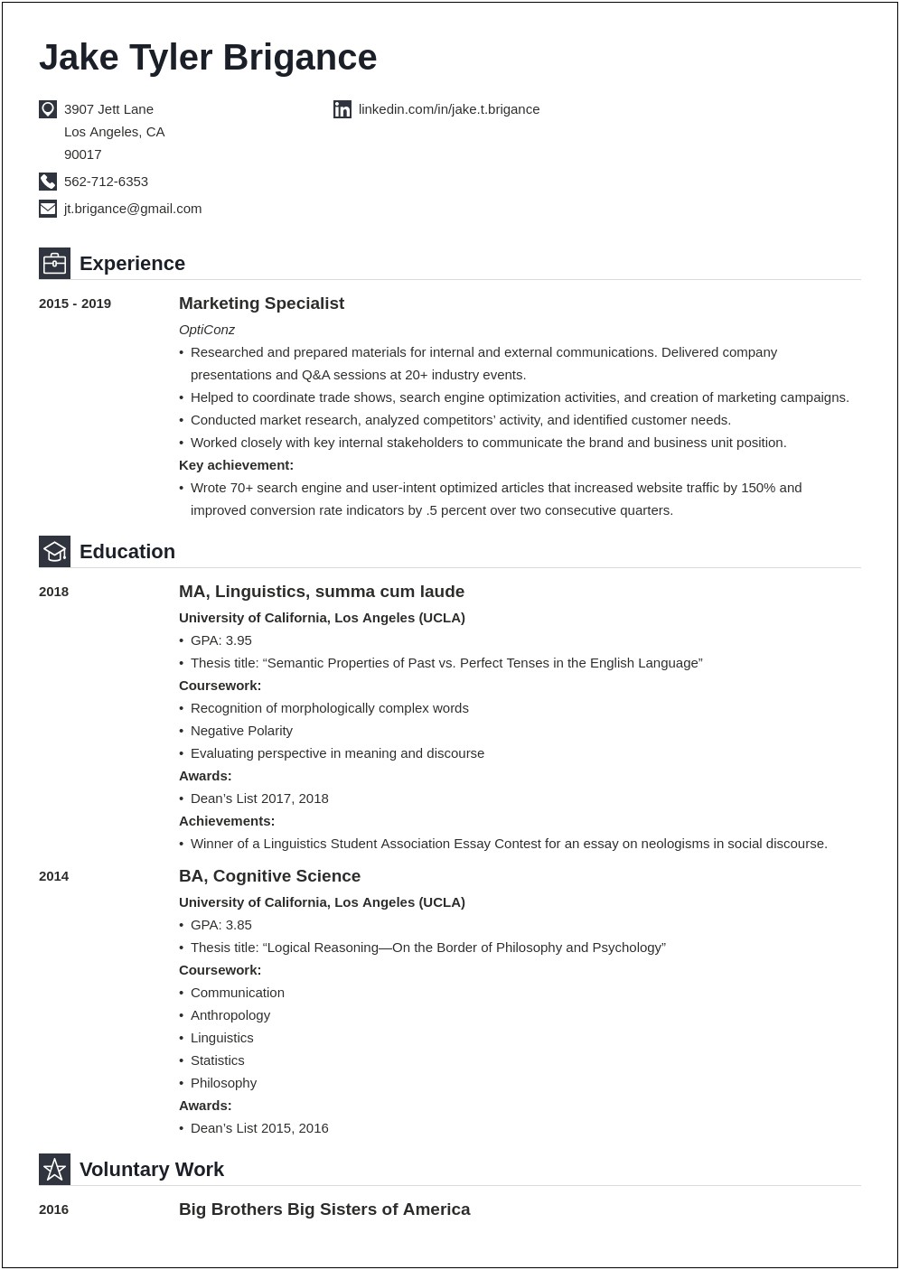 Sample Resume For Internship In Law Firm