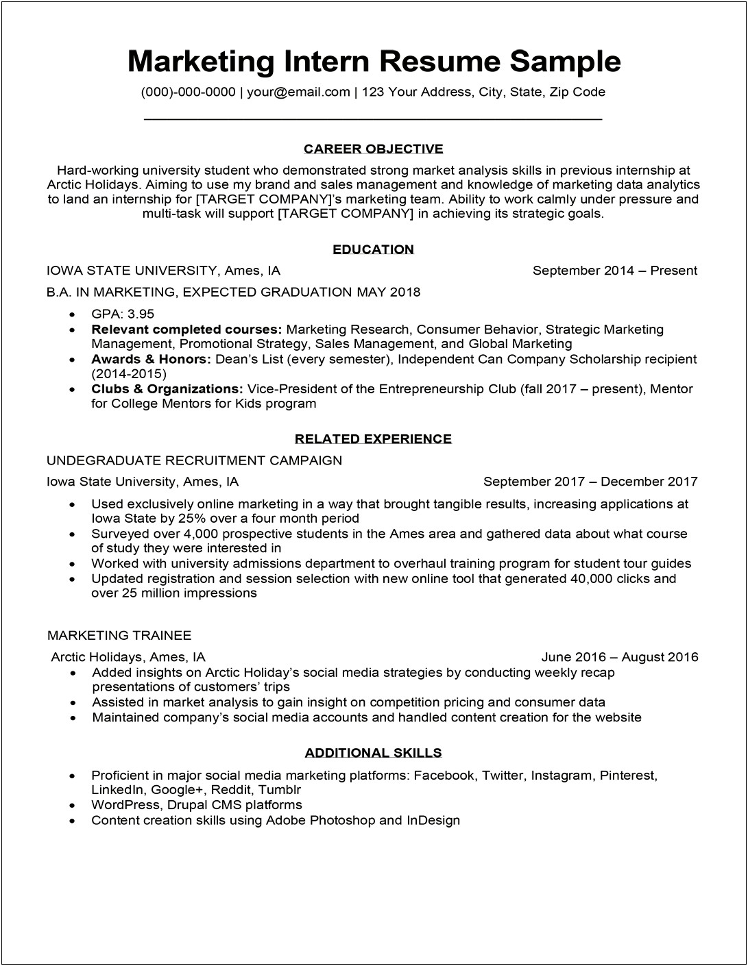Sample Resume For Market Research Assistant