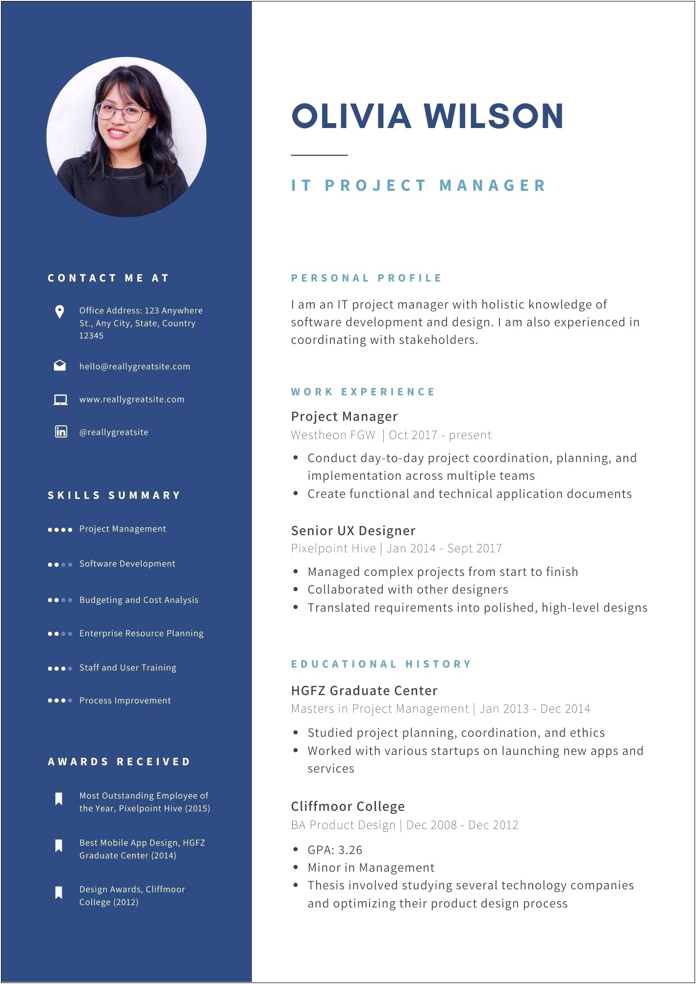 Sample Resume For Mba Marketing Experience