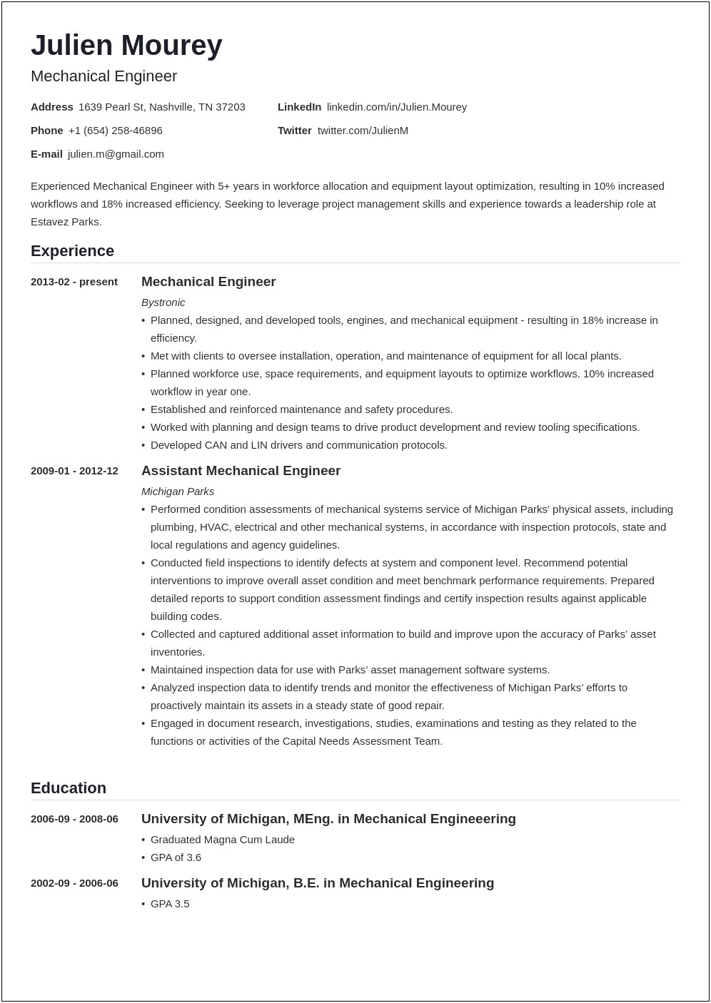 Sample Resume For Product Development Engineer