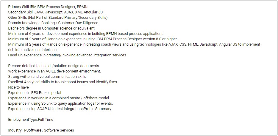 Sample Resume For Rpa Blue Prism Developer