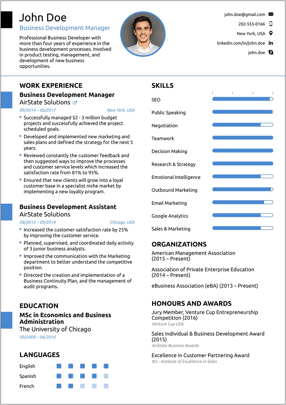 Sample Resume For Sales And Customer Service