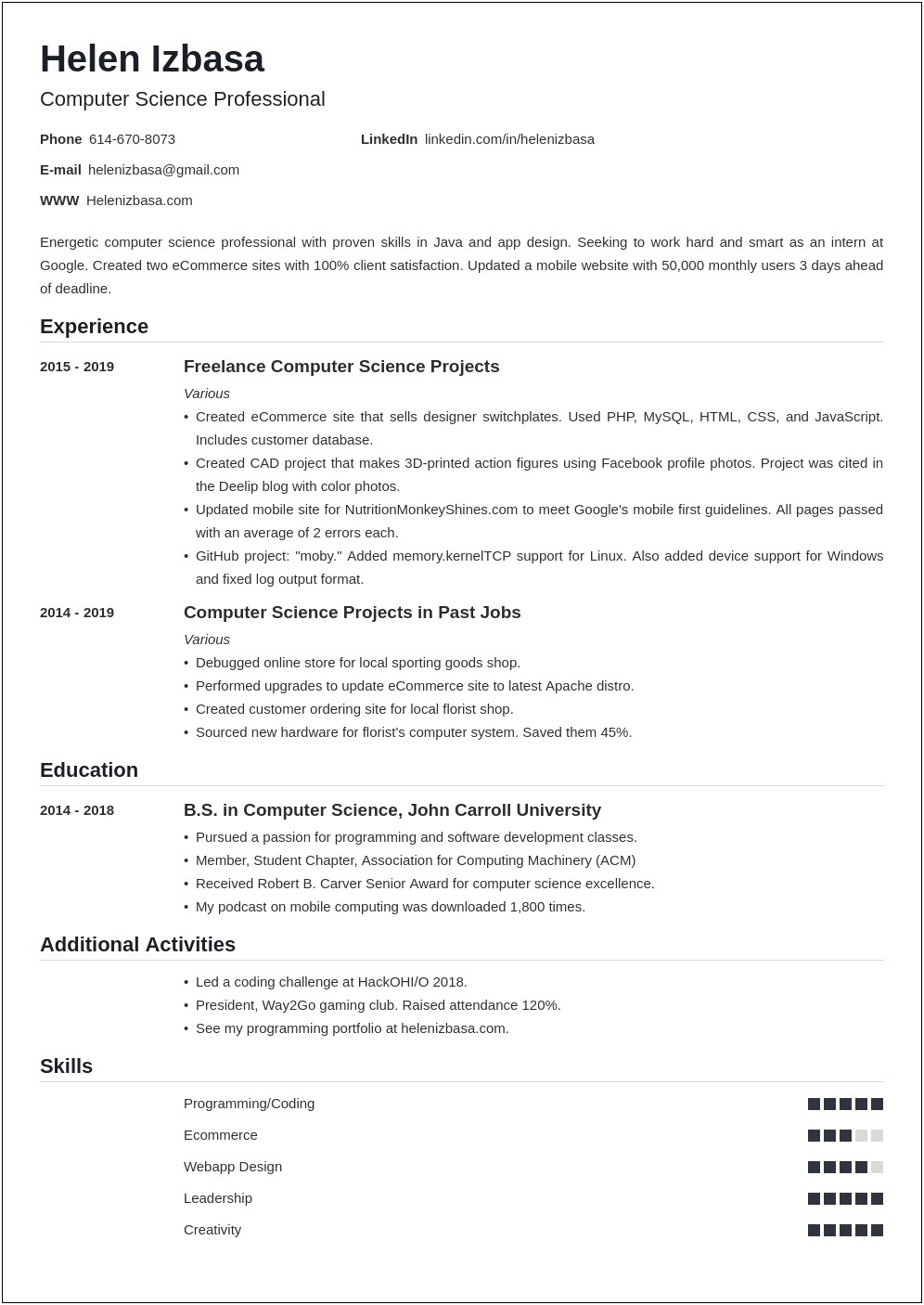 Sample Resume Format For Ojt Accounting Students