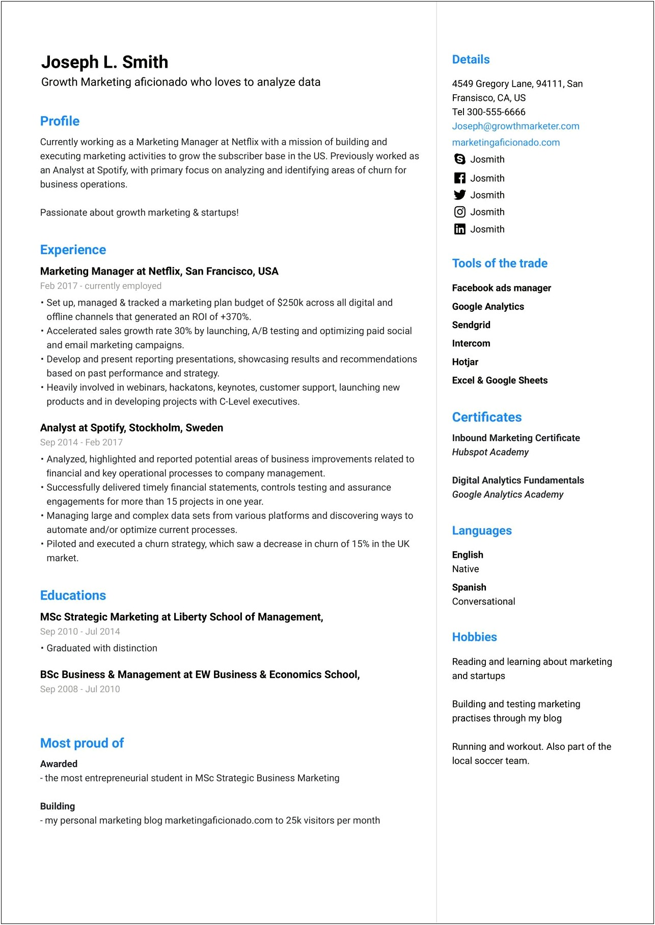 Sample Resume Job Description For Advertising Manager