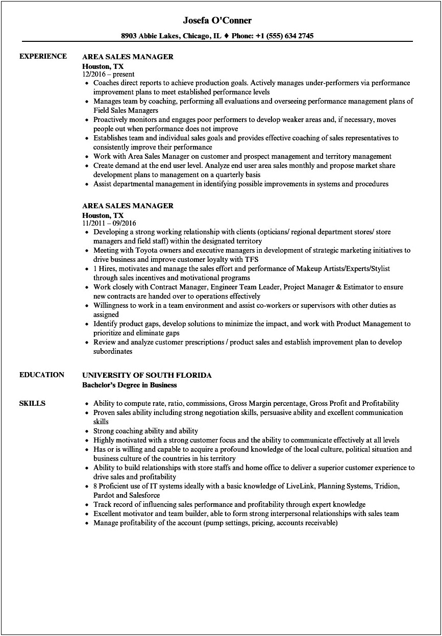 Sample Resume Of Fmcg Sales Executive