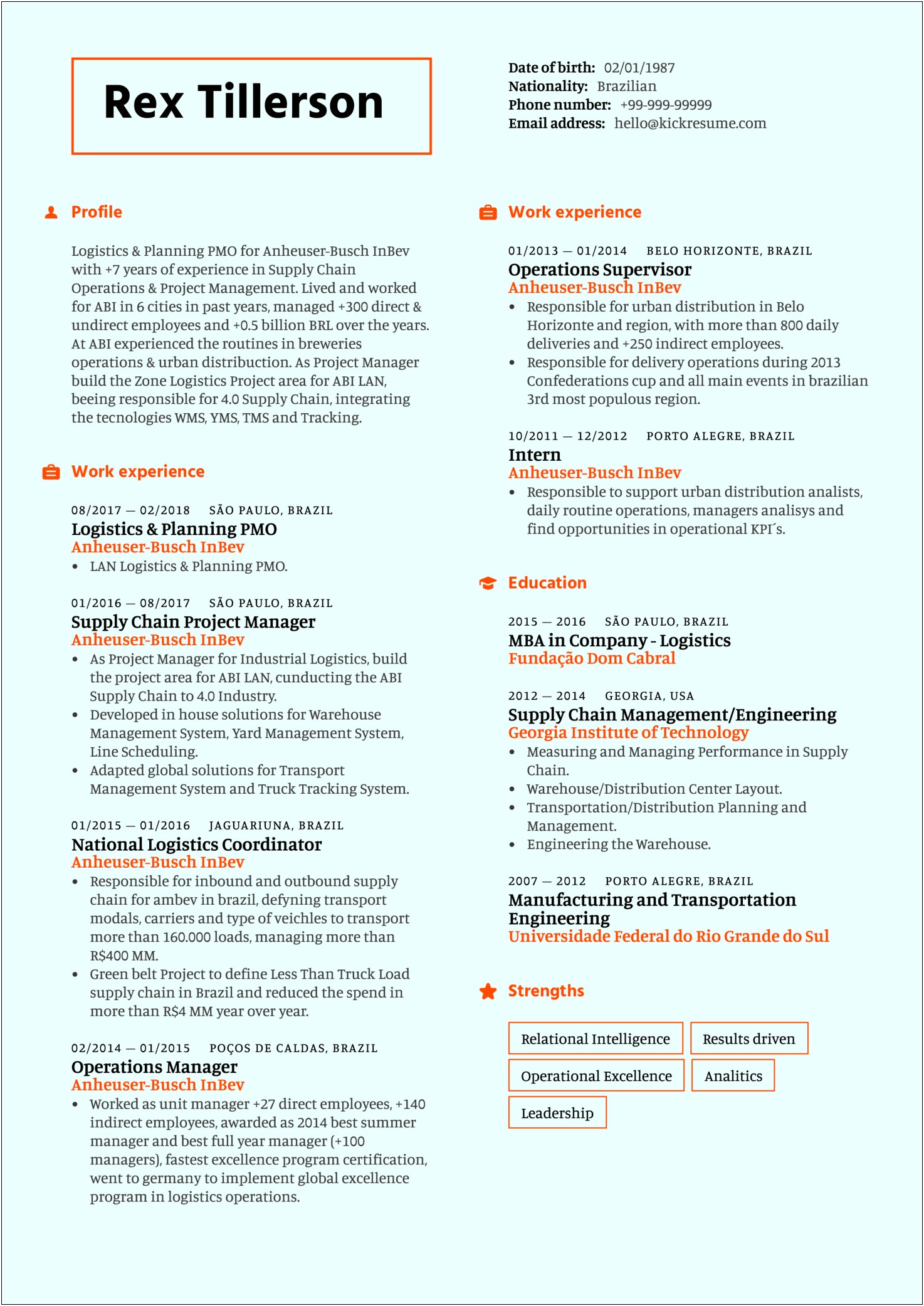 Sample Resume Of Supply Chain Management