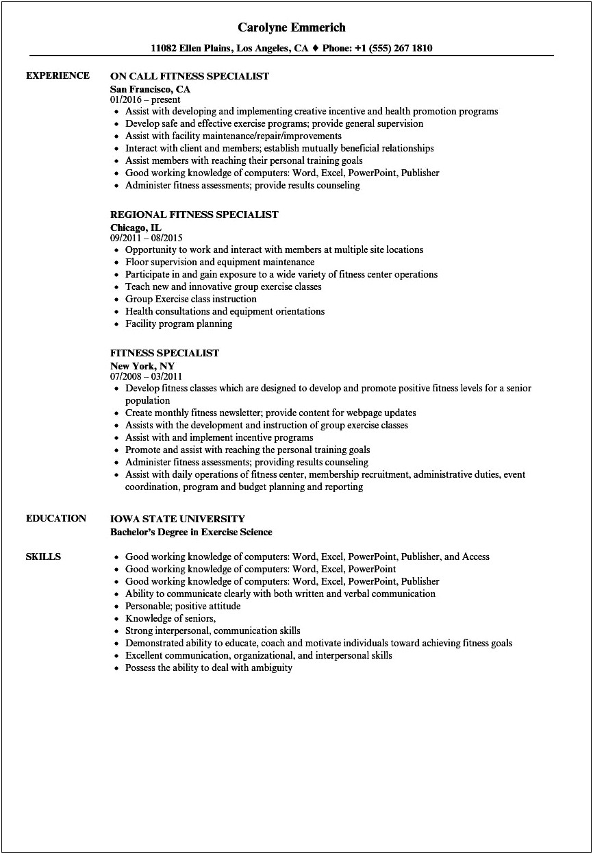Sample Resume Strength And Conditioning Coach