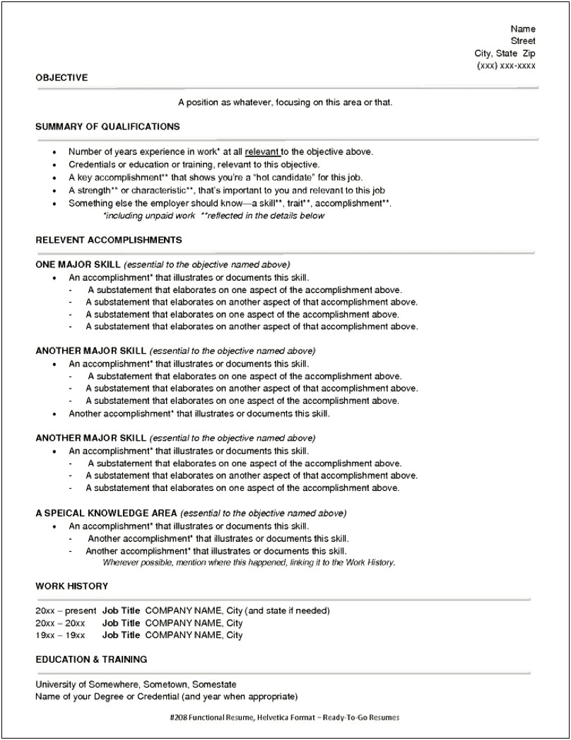 Sample Resume With Different Work Experience