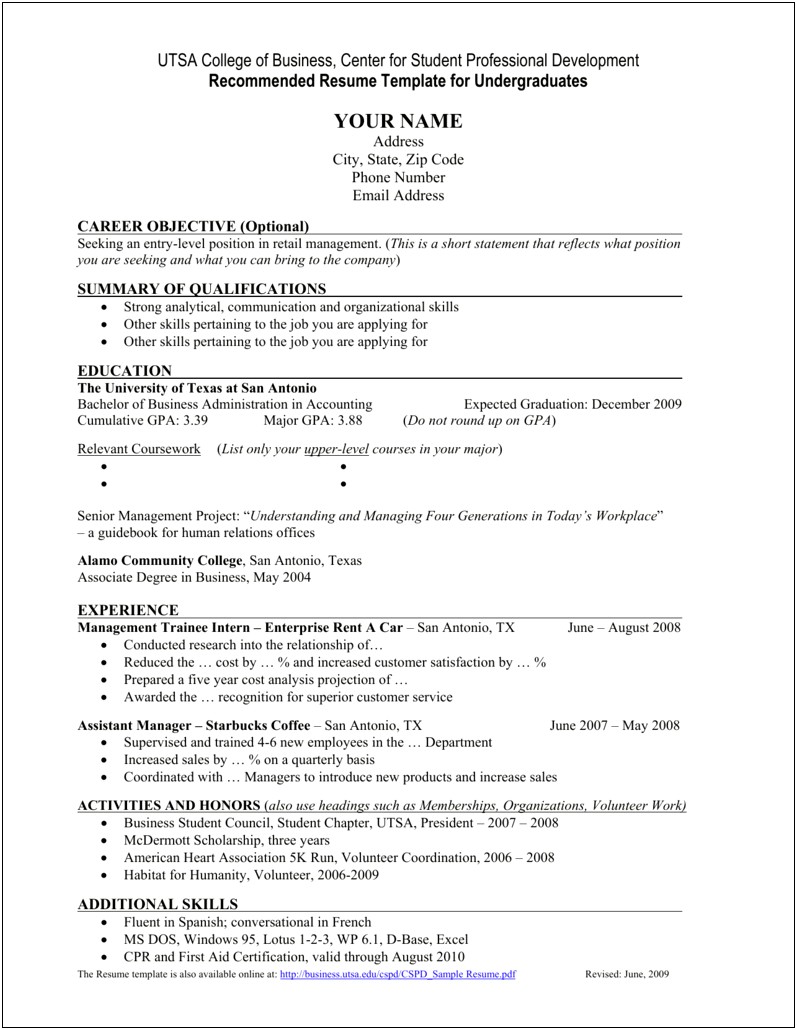 Sample Resume With Volunteer Work Included