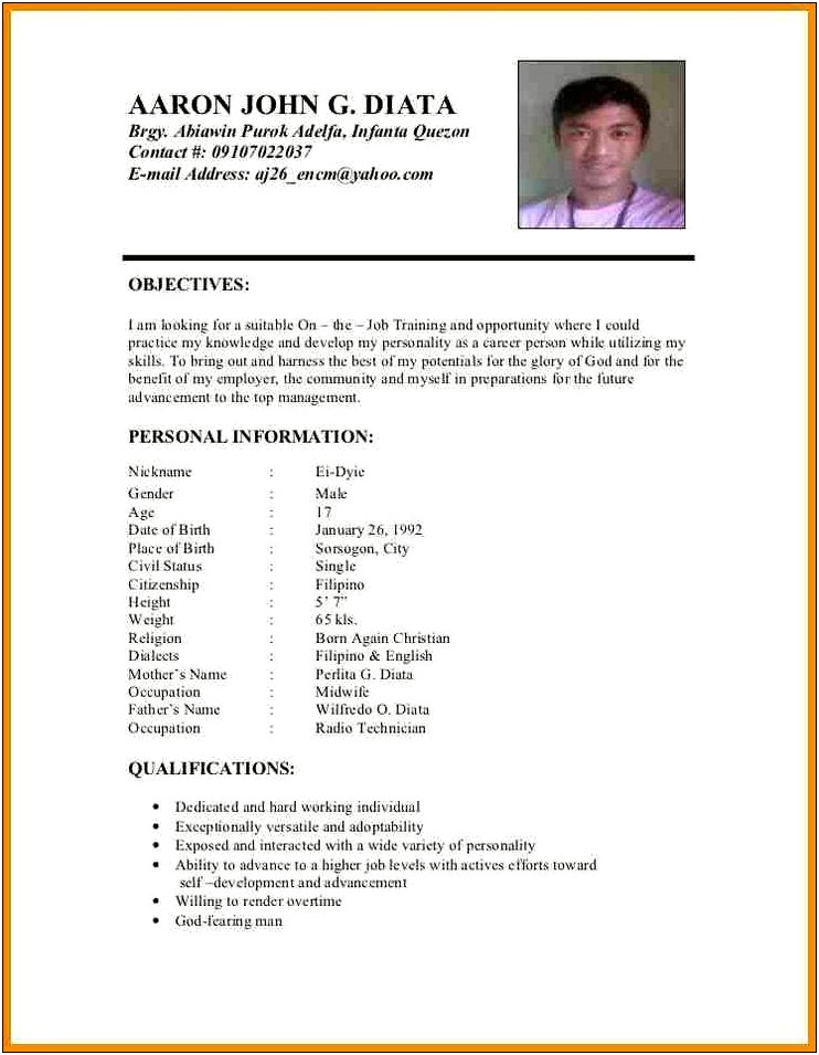 Sample Resumes For Application For Radio Station