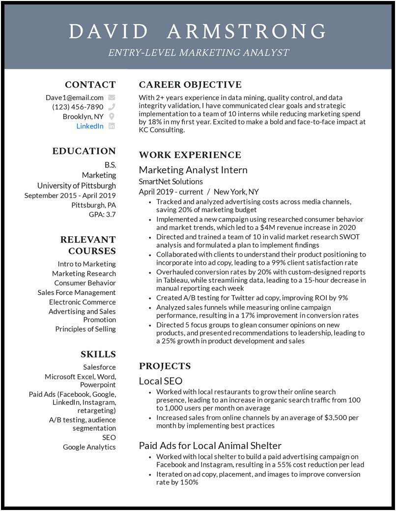 Sample Resumes For Entry Level Sales Jobs
