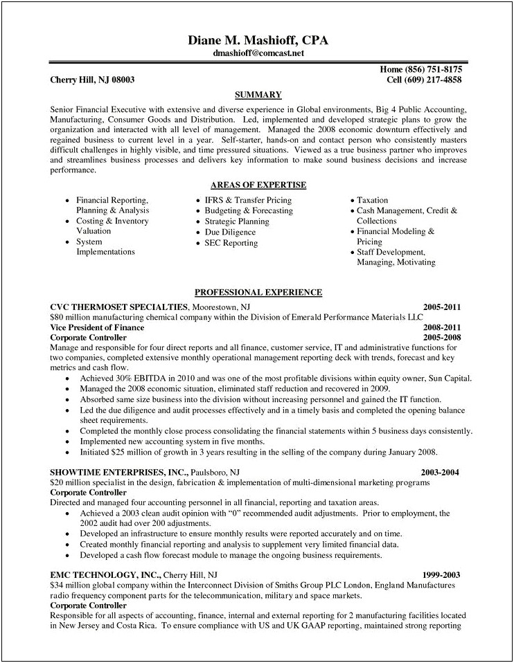 Sample Resumes For Getting Into Big 4