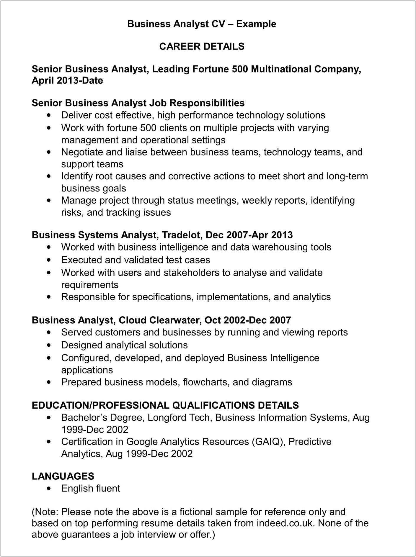 Sample Resumes For Information Technology Multiple Companies