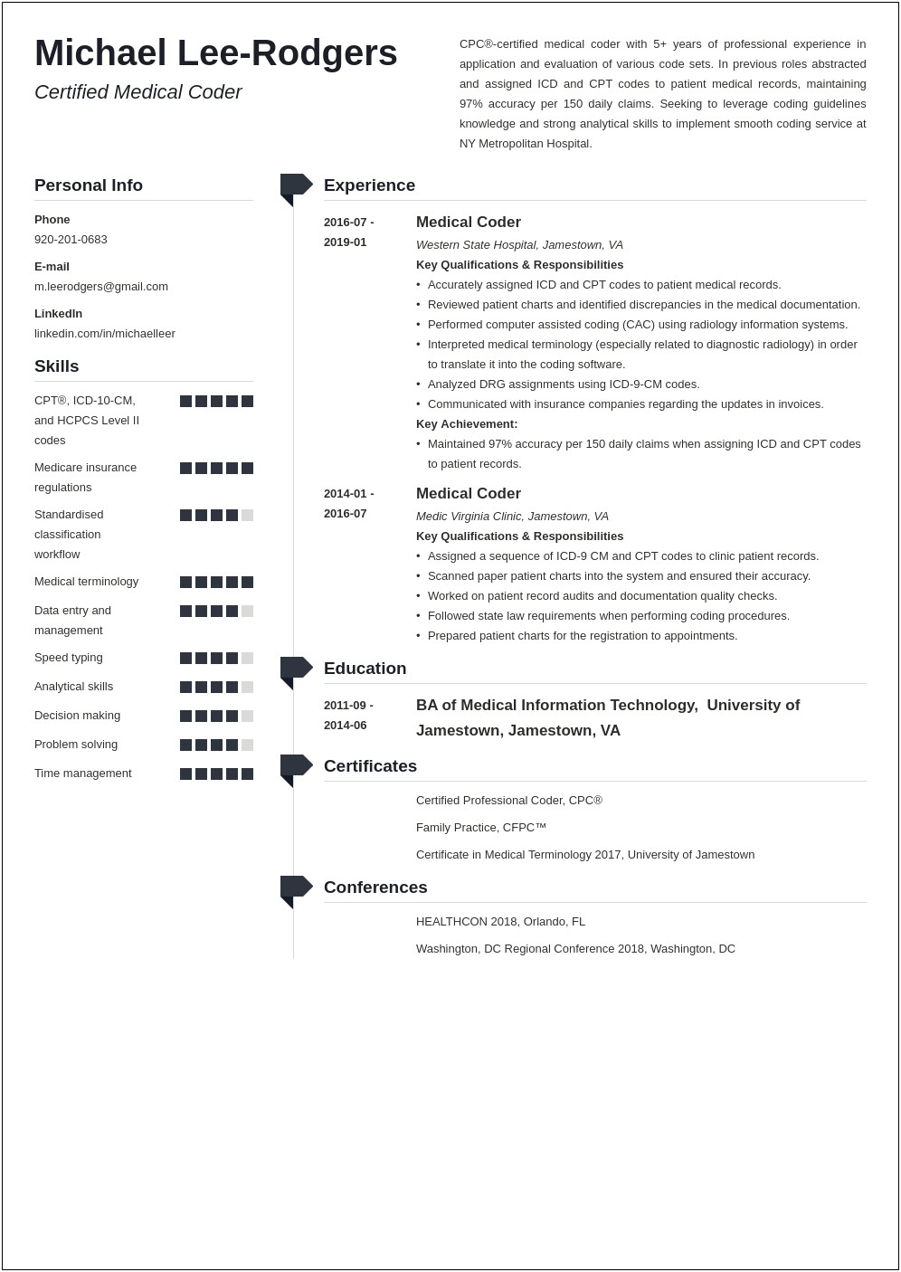 Sample Resumes For Medical Billing And Coding Student