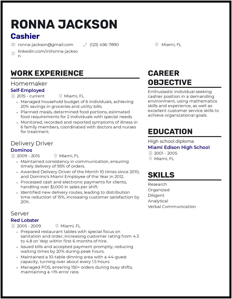 Sample Resumes For Returning Moms To The Workforce