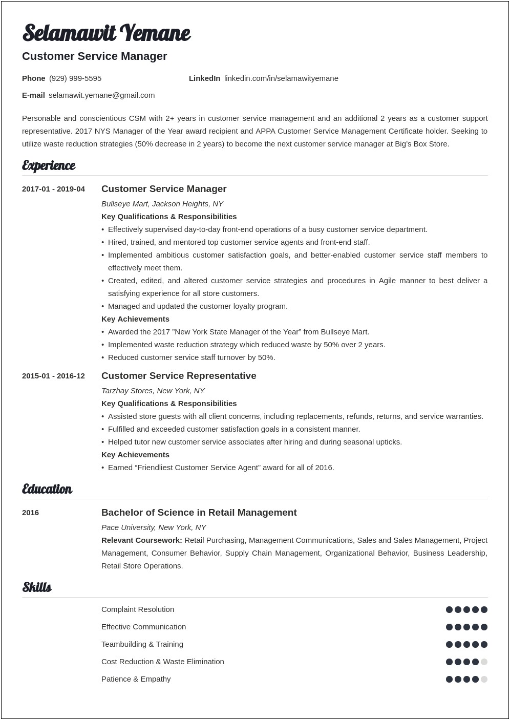 Sample Summary For Client Relations Manager Resume