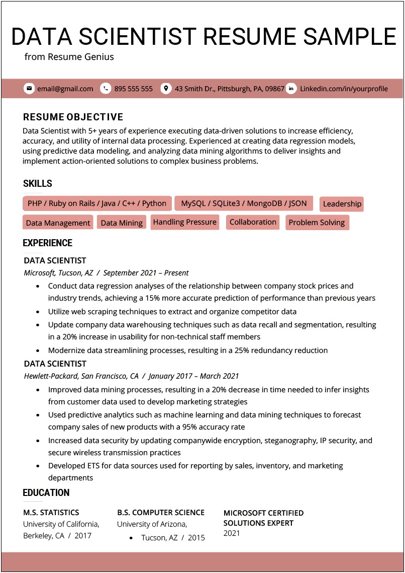 Sample Summary For Data Analyst Resume
