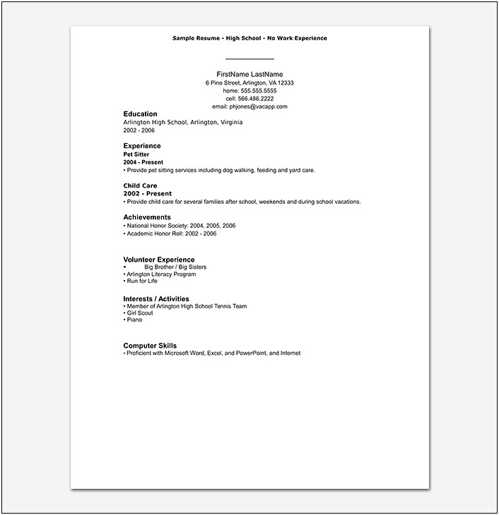 Sample Undergraduate Resume For Office Assistant No Experience