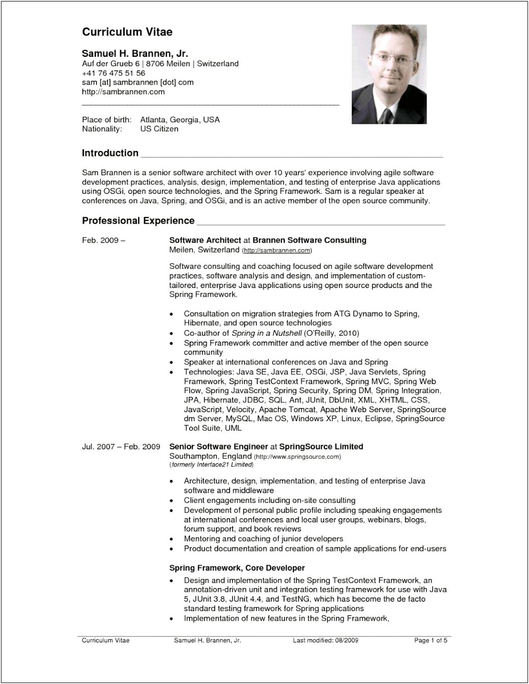 Sample Us Style Resume By Professional Resume Writers