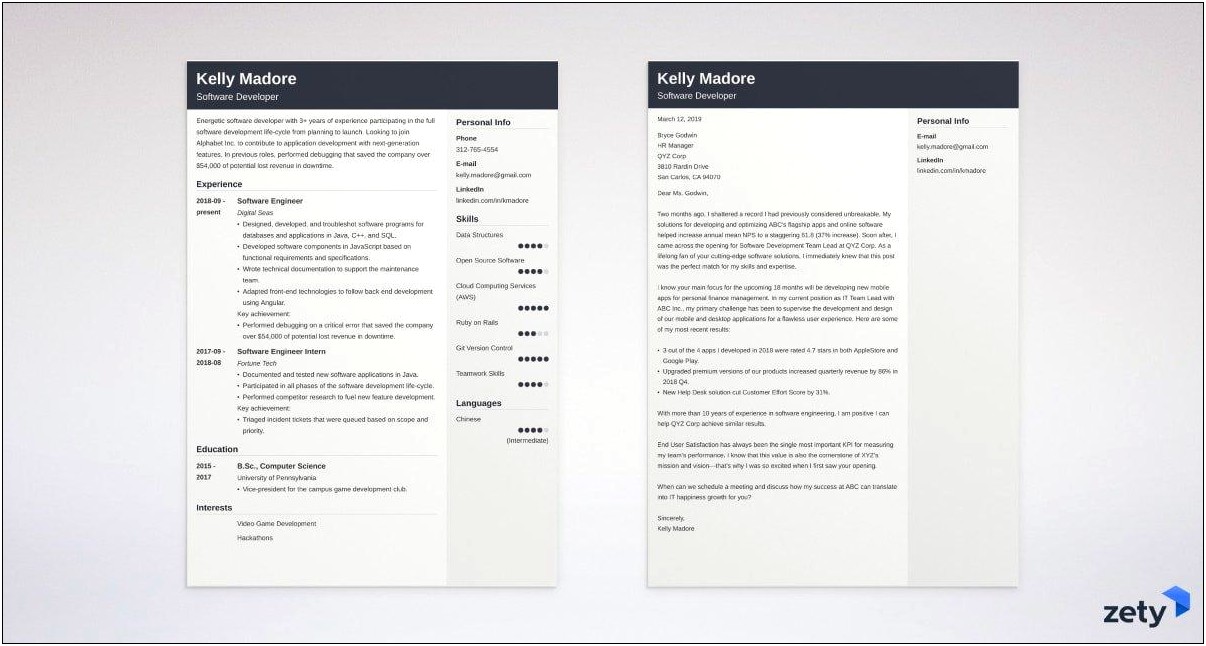 Samples Of Cover Pages For Resume