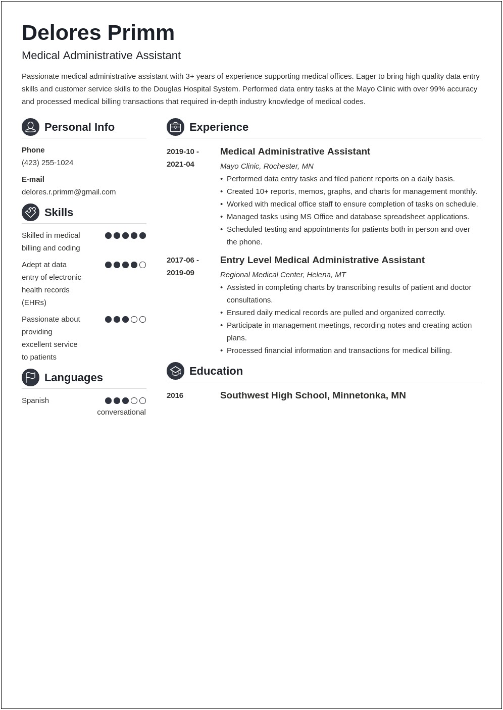Samples Of Medical Office Assistant Resumes