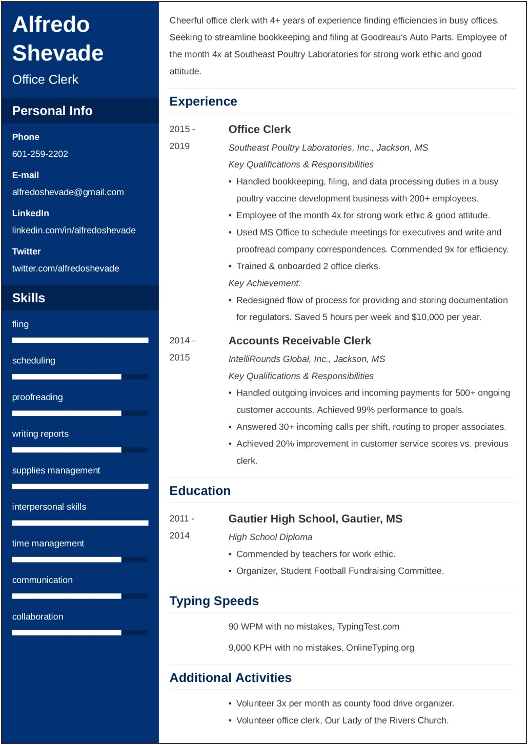 Samples Of Skills And Abilities In Resumes