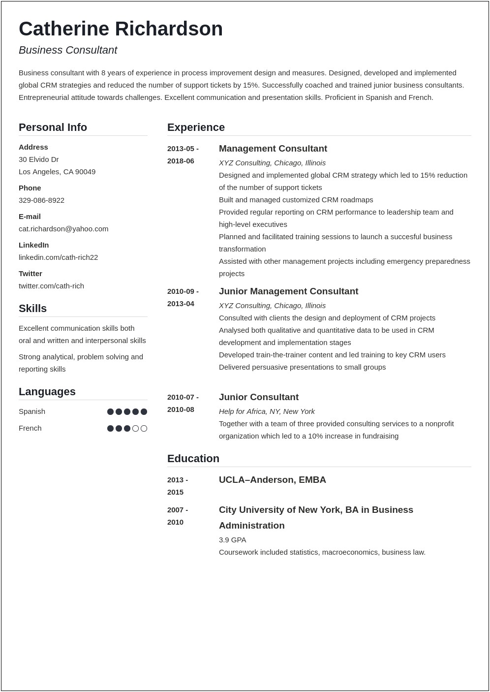 Sap Crm Functional Consultant Resume Samples