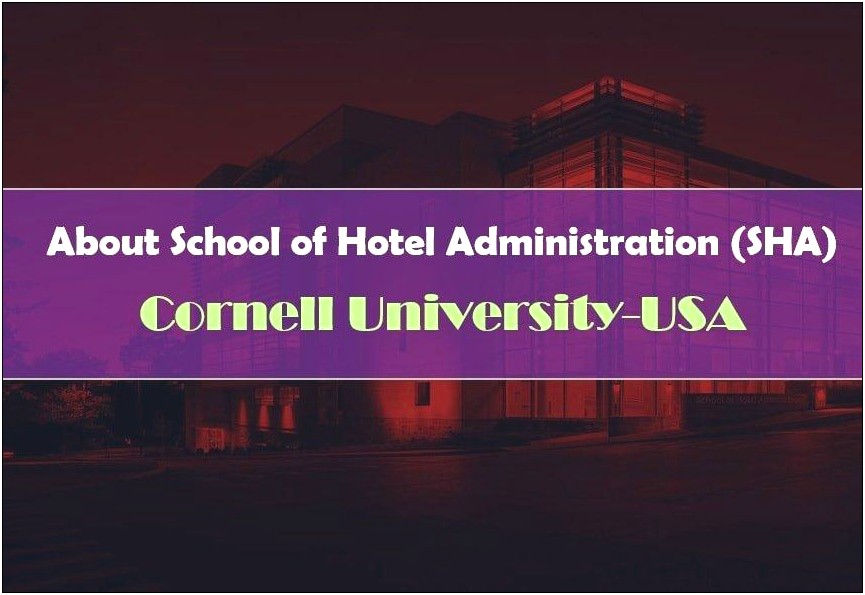 School Of Hotel Administration Cornell Resume