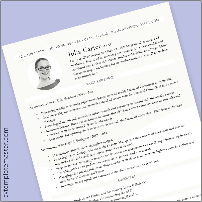 Senior Accountant Resume Format In Word Free Download