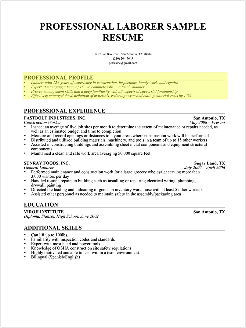 Should A Resume Include A Professional Summary