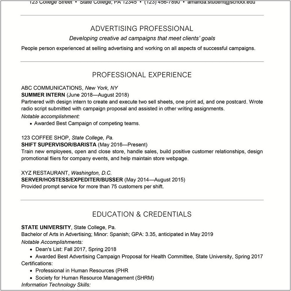 Should I Include Basic Skills In Resume College
