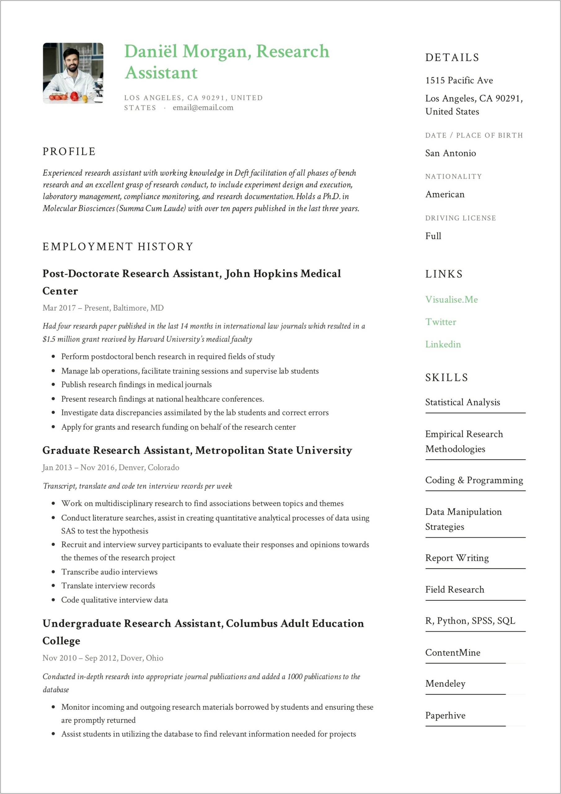 Should I Put Research Experience In Resume