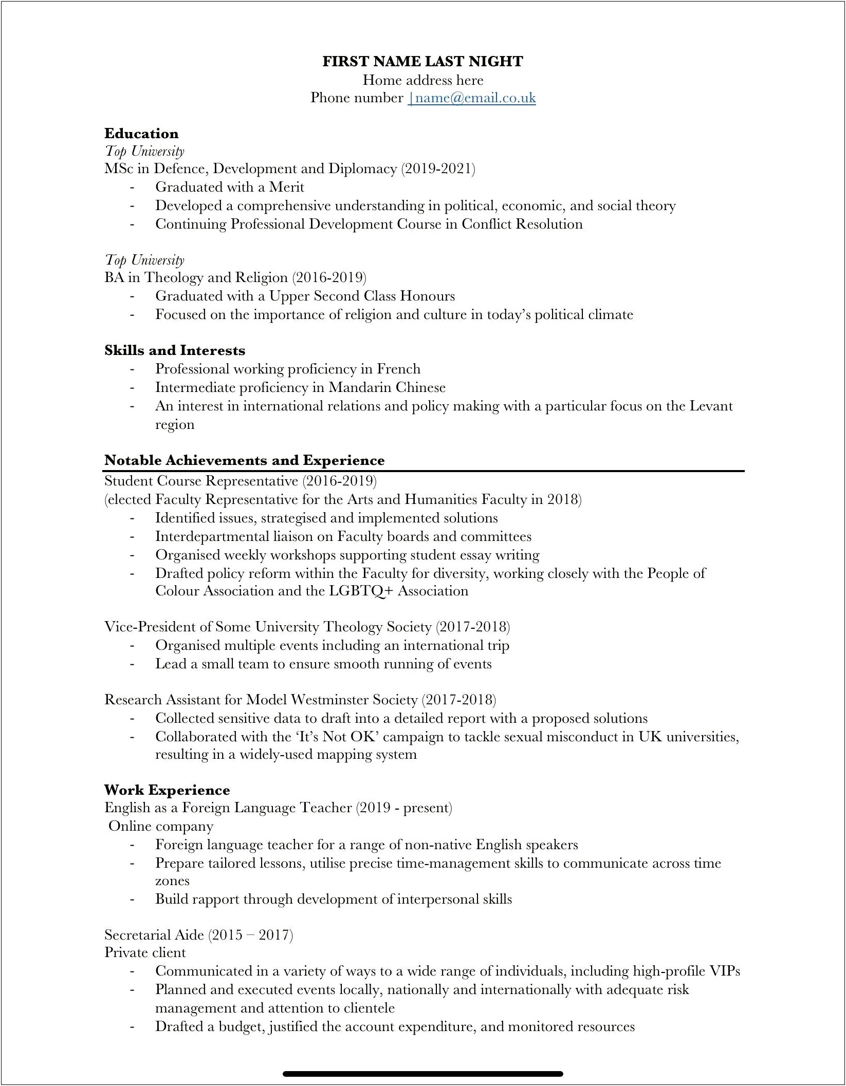 Should Resumes For Research Assistant Include Class Work