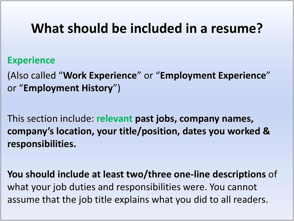Should You Include All Past Jobs On Resume