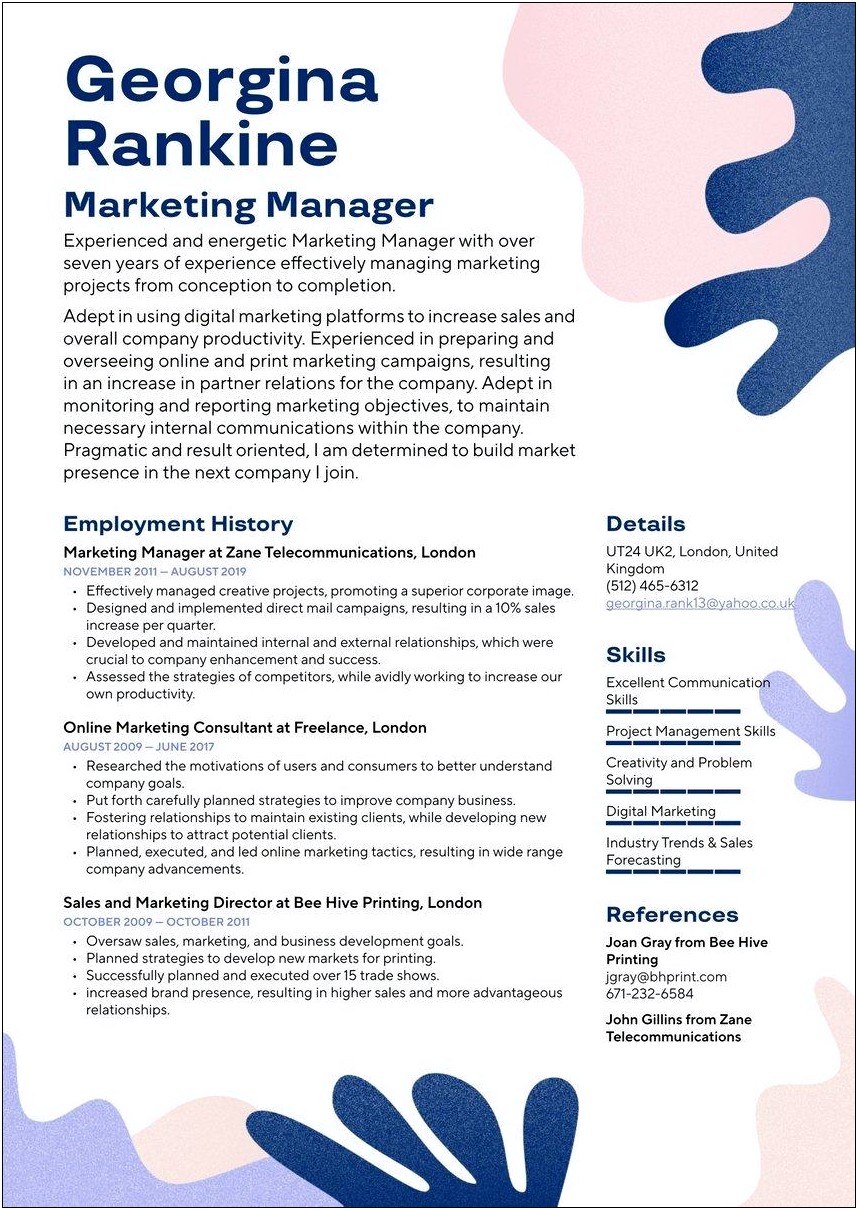 Show Client Consulting Work On A Resume
