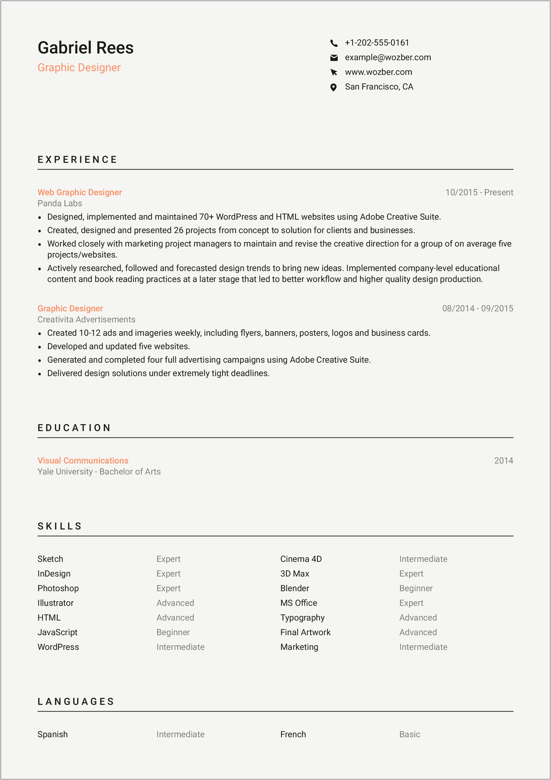 Show Me An Example Of A Simple Resume