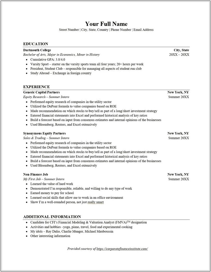 Show Me Example Of Simple Resume