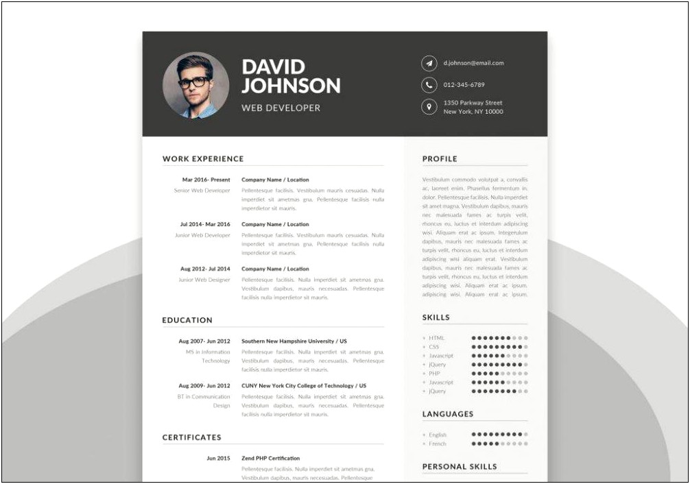 Simple But Nice Resume Templates Photoshop