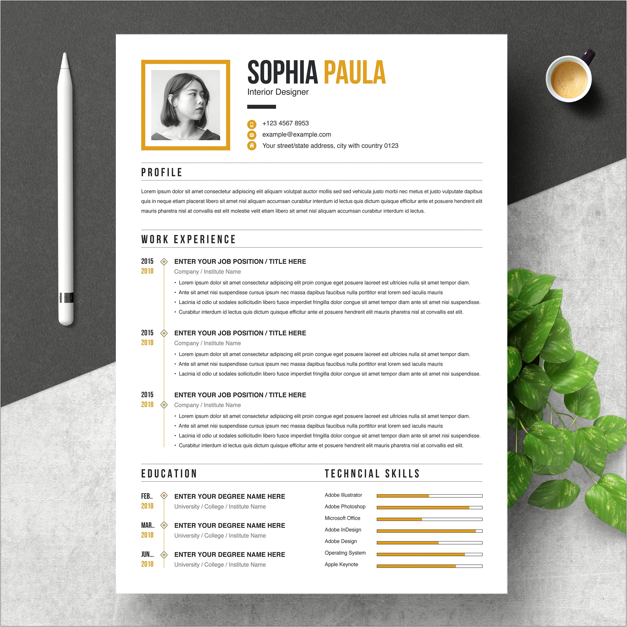 Simple Creative Resume Template Free Download