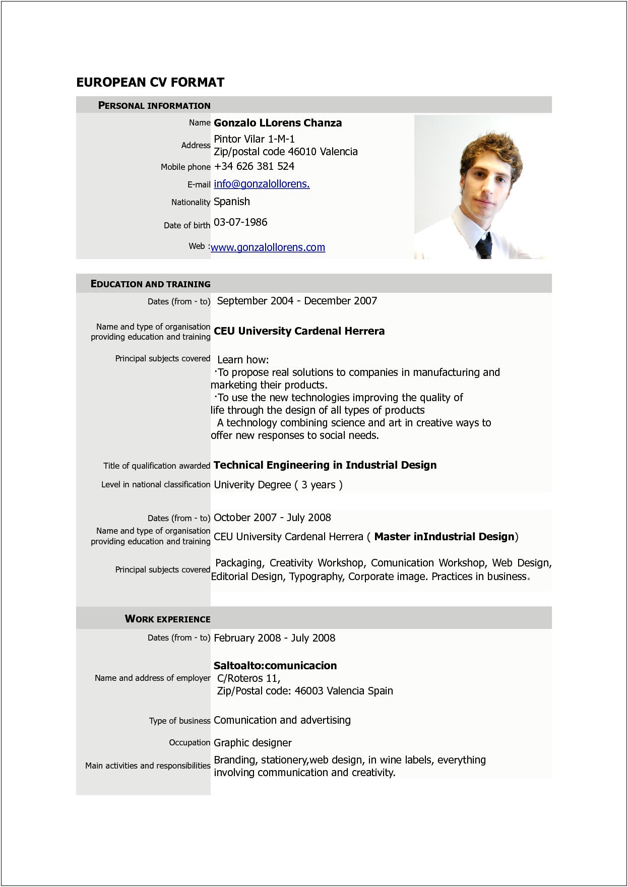 Simple Resume Format Doc File Free Download